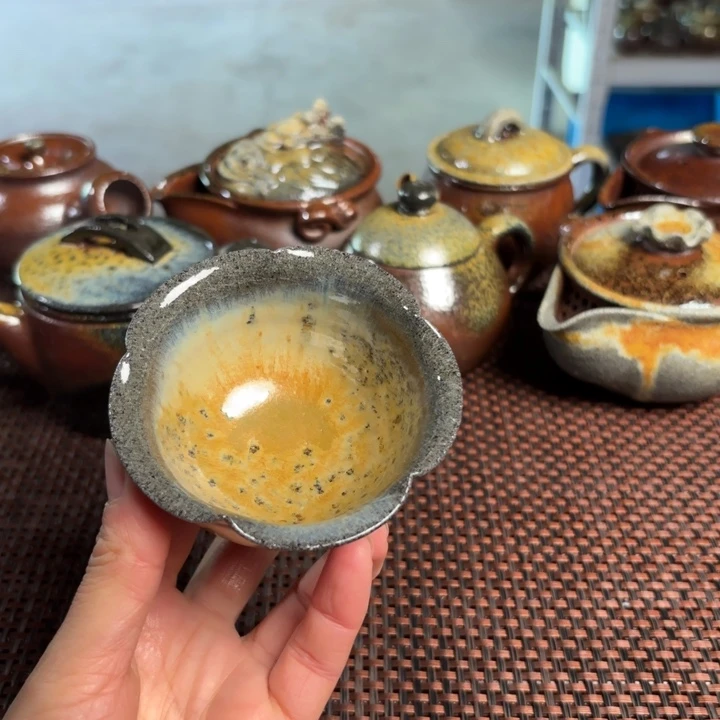 紫砂茶杯小花杯杯