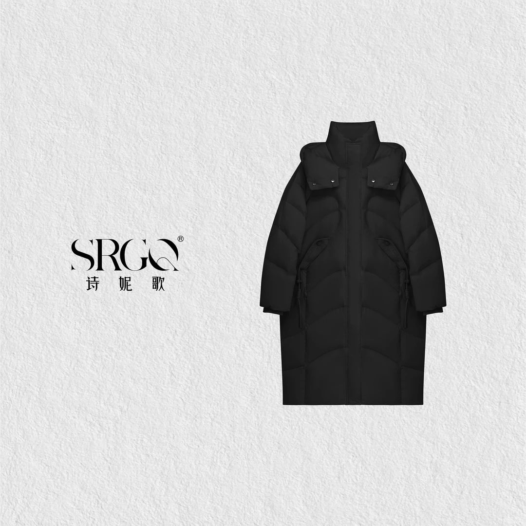 zhang&bai | 90白鹅绒 中长款泡芙连帽羽绒服极寒抗风保暖通勤