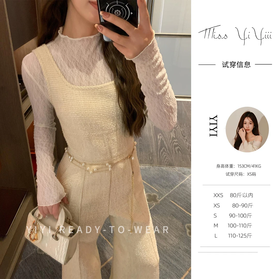 【燕窝打底】<YiYiii>小个子时尚修身上衣优雅显瘦蕾丝打底衫秋冬