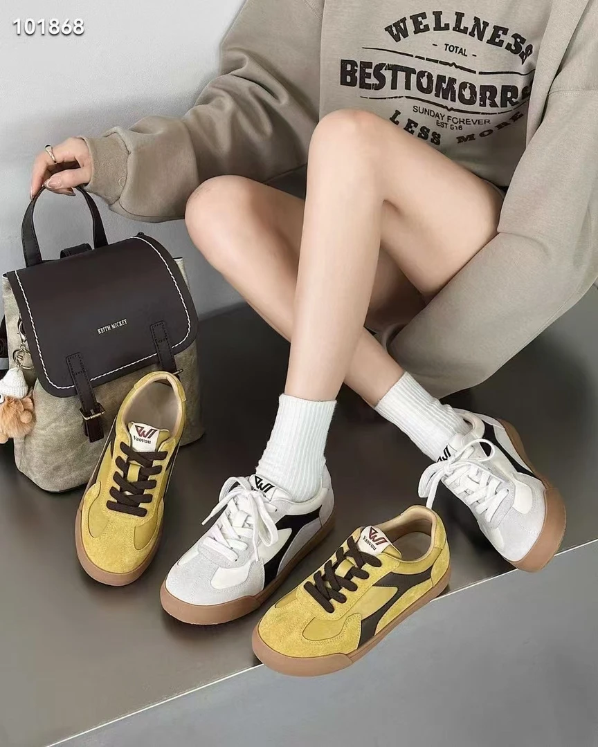 复古德训鞋女2025春季新款网红撞色百搭轻便舒适休闲阿甘鞋