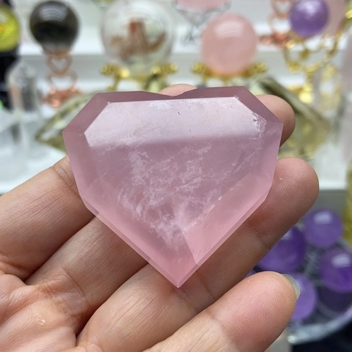 摆件未镶嵌水晶粉晶爱心
