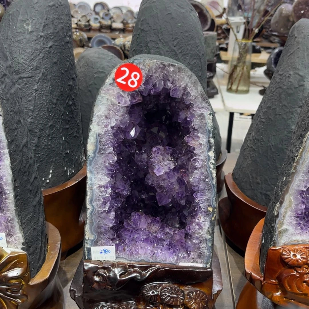 紫晶未镶嵌摆件水晶