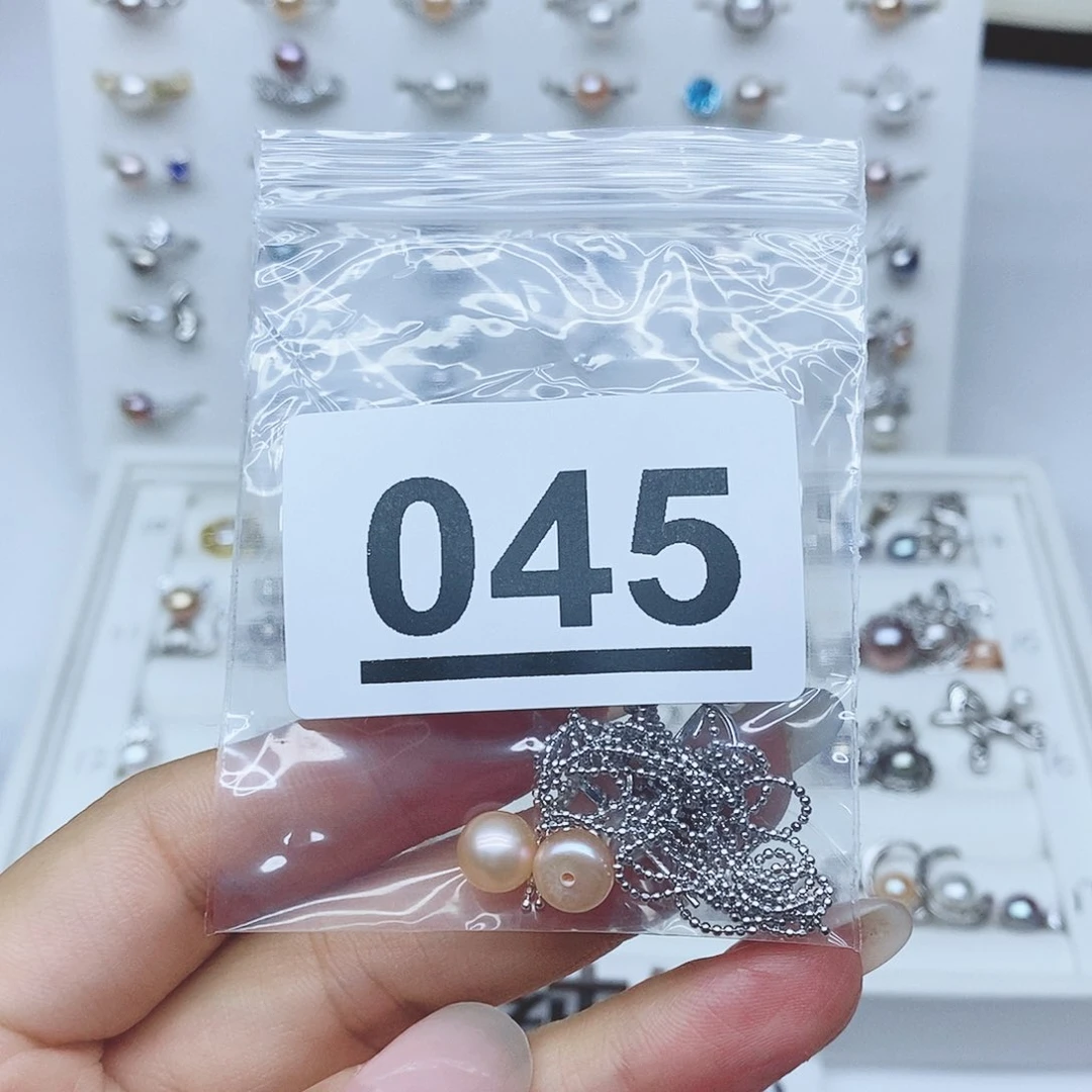 戒指银S925镶嵌淡水珍珠045