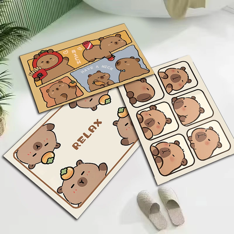 【卡皮水豚】到手三件卫生间门口吸水防滑垫脚垫卡通地垫