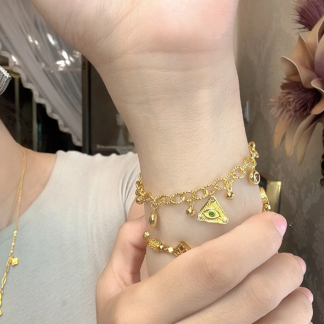 石英石铁合金吊坠眼睛手链76776