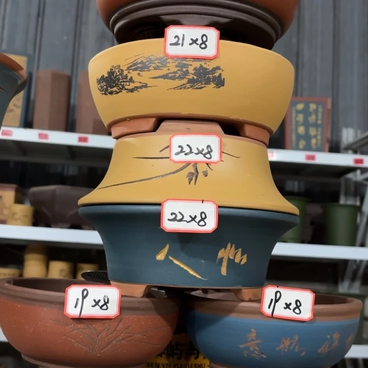 紫砂花盆100-8。