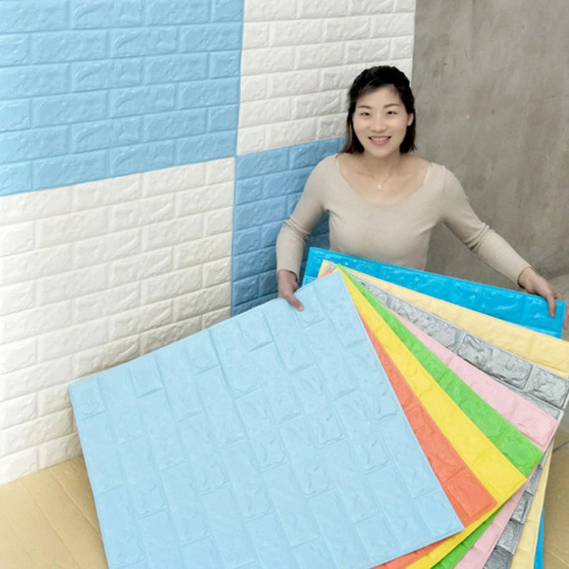 加厚墙纸温馨卧室砖纹软包现代简约3d立体电视背景墙壁纸防水防潮