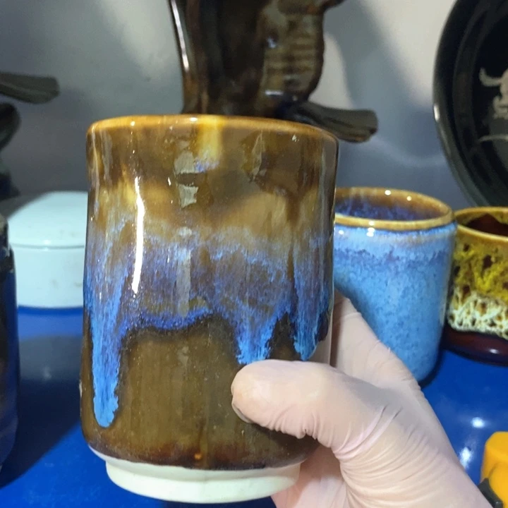 瓷片七厂窑变笔筒高度12厘米