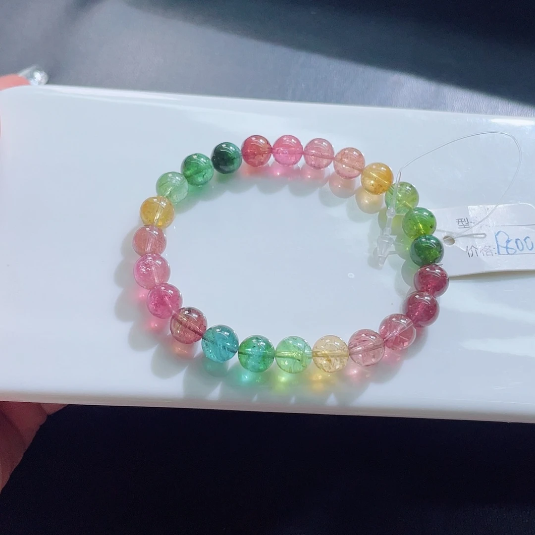 碧玺未镶嵌手链8mm左右