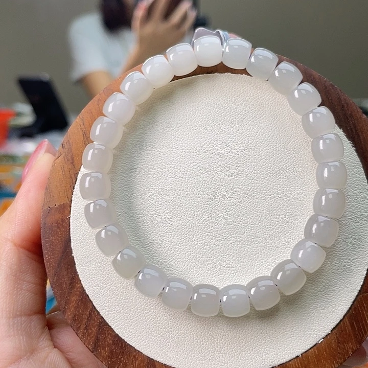 和田玉未镶嵌手链A75卡8