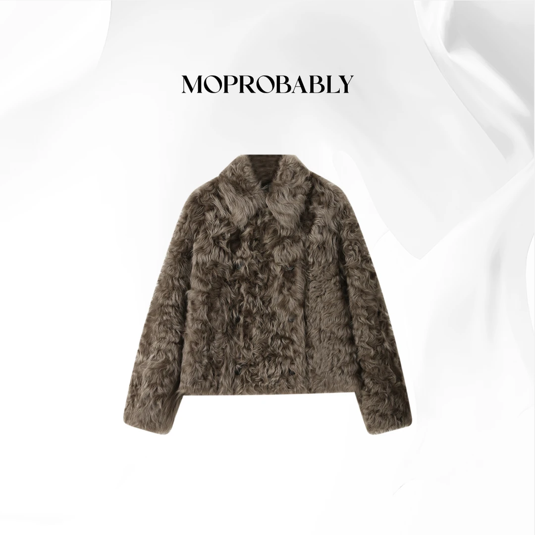 Moprobably贝贝「维纳斯」小湖羊皮毛一体卷毛外套B5381001