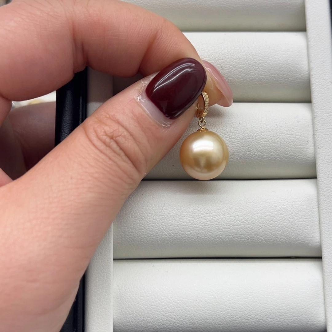 海水珍珠吊坠(不含链)18K金镶嵌