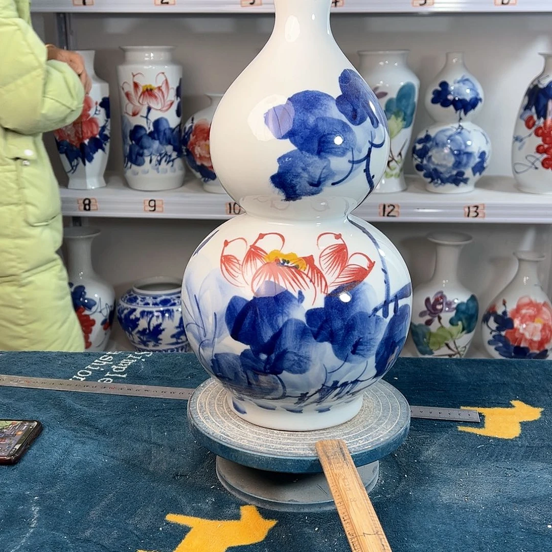 摆件景德镇陶瓷葫荷花