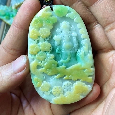 颈饰未镶嵌翡翠福豆豆珠宝翡翠颈饰