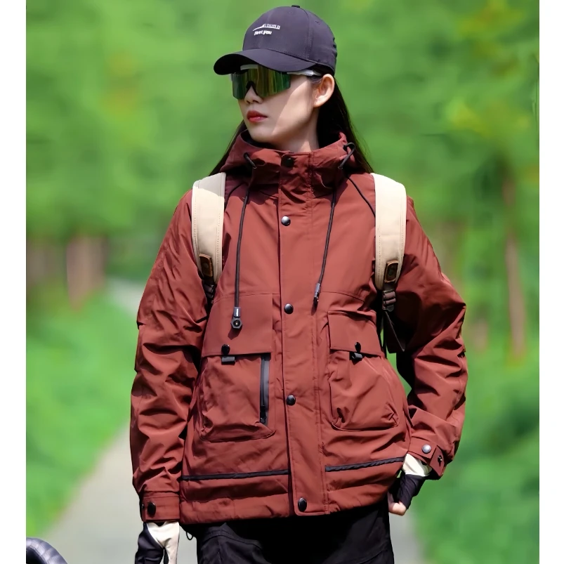 男女冬季新款保暖棉服休闲户外防风服连帽情侣款冲锋衣2532