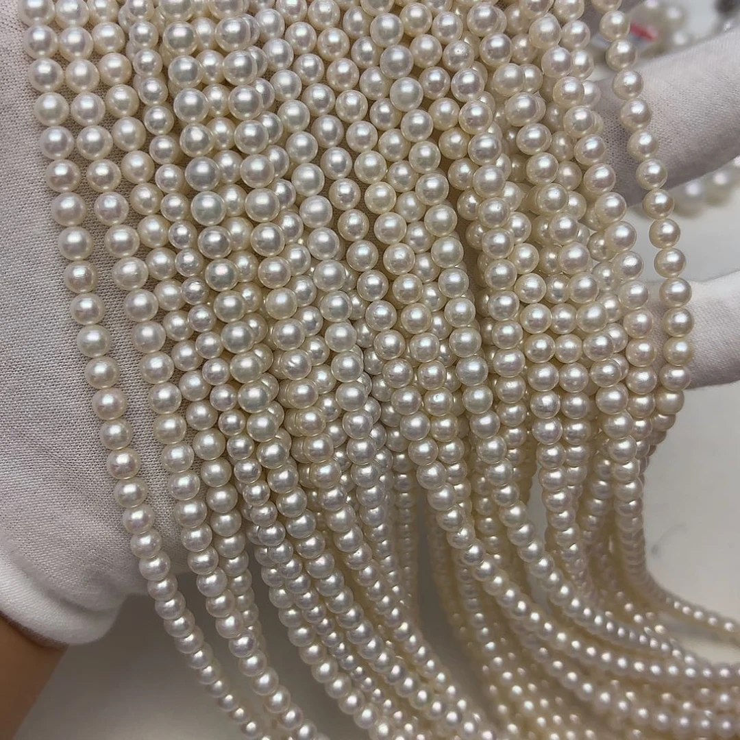 淡水珍珠颈饰银S925镶嵌4-5mm