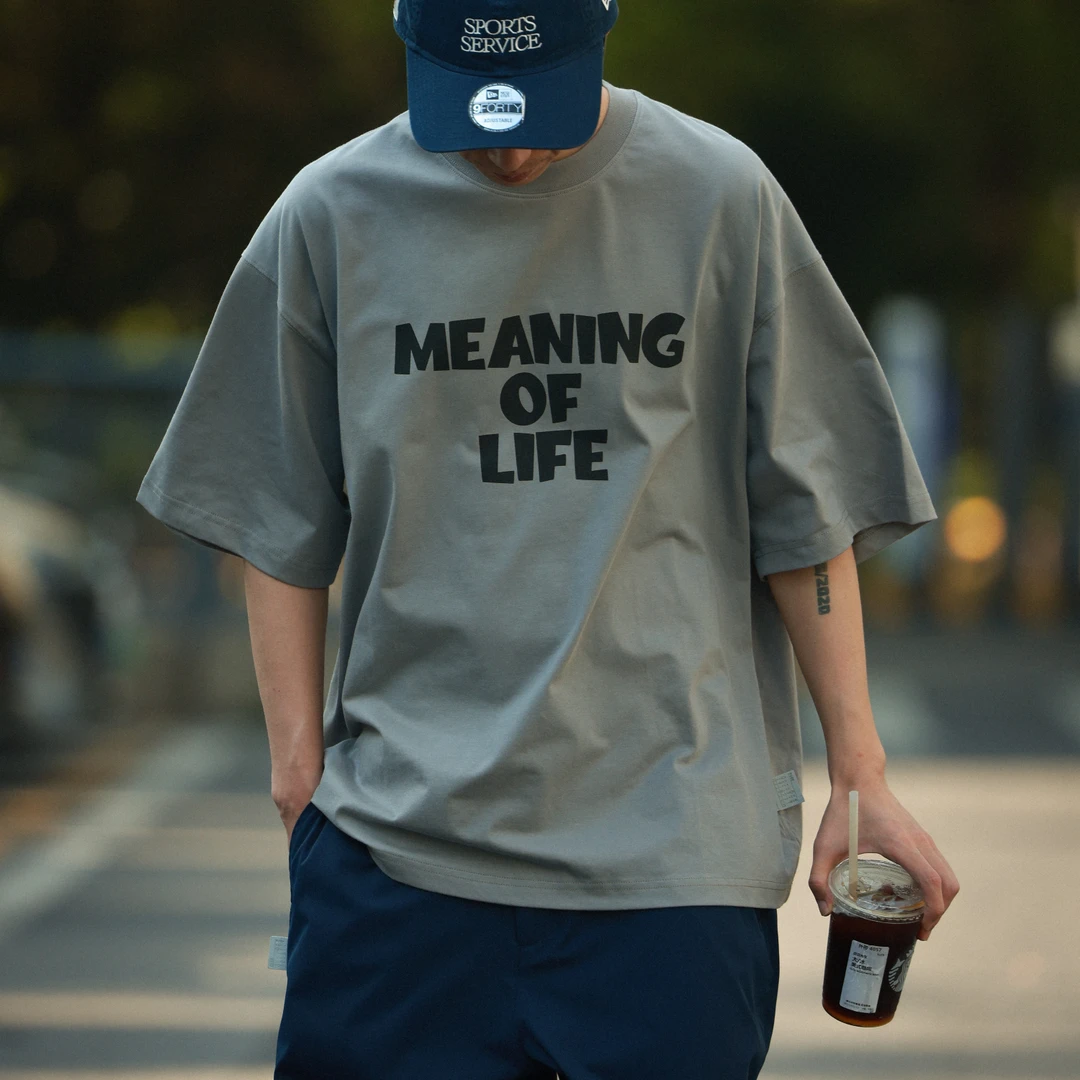 PINSKTBS「印花T」2025新款休闲字母标语印花索罗娜凉感短袖T恤男