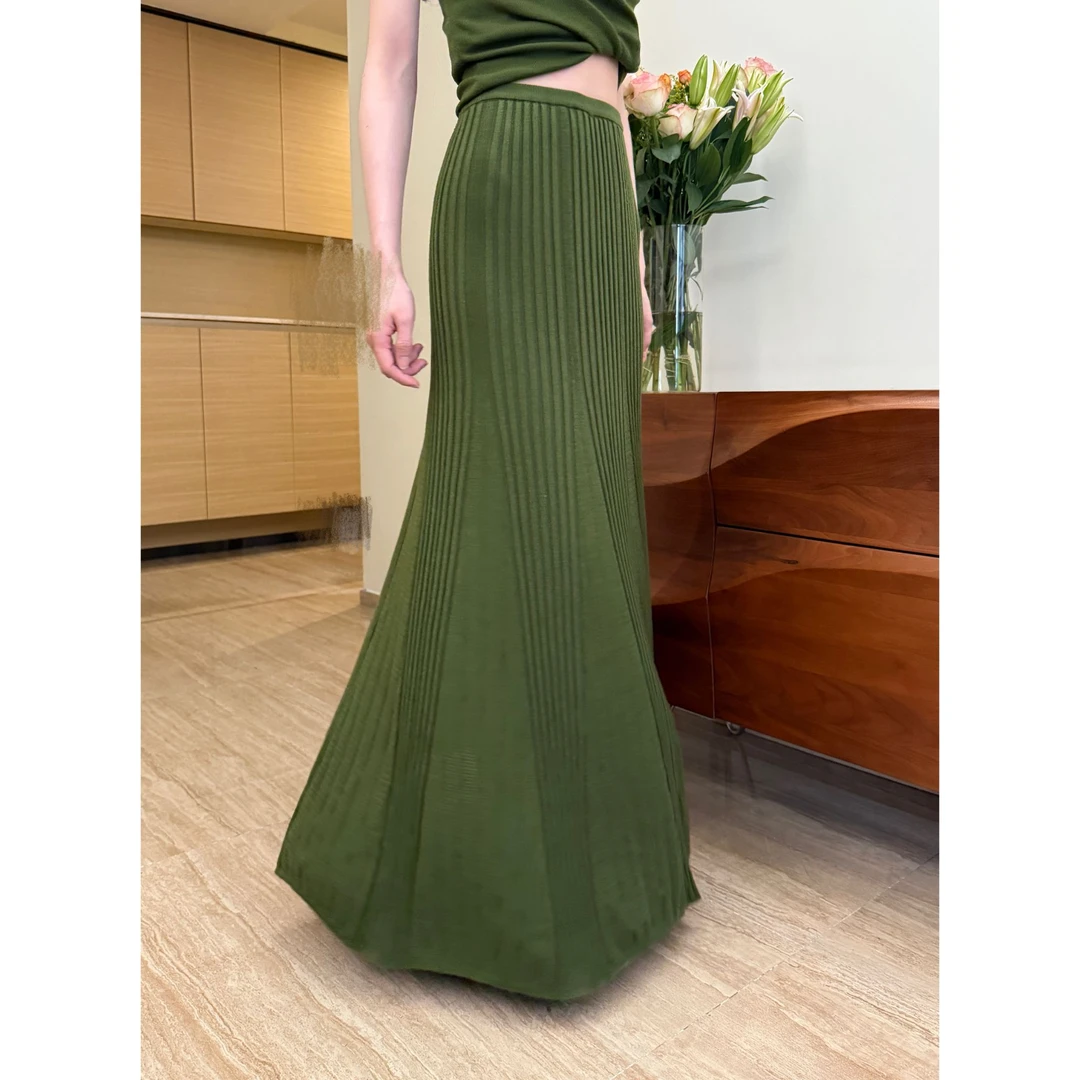 ZOUYASHIFA 夏季薄款针织鱼尾裙长裙 YSA8860