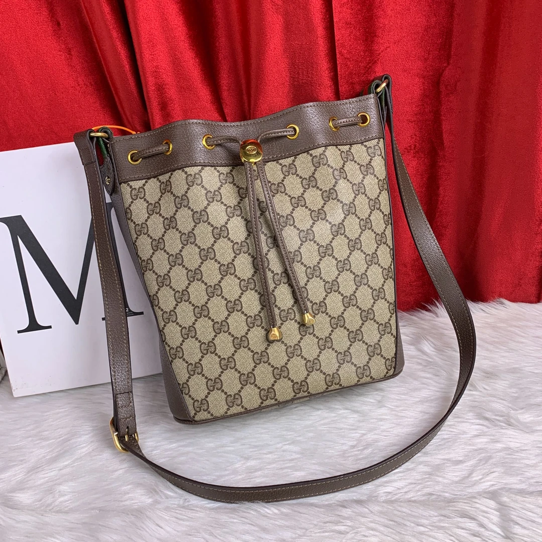 95新 GUCCI/古驰 老花抽绳水桶/AR09603204/3204/修复品