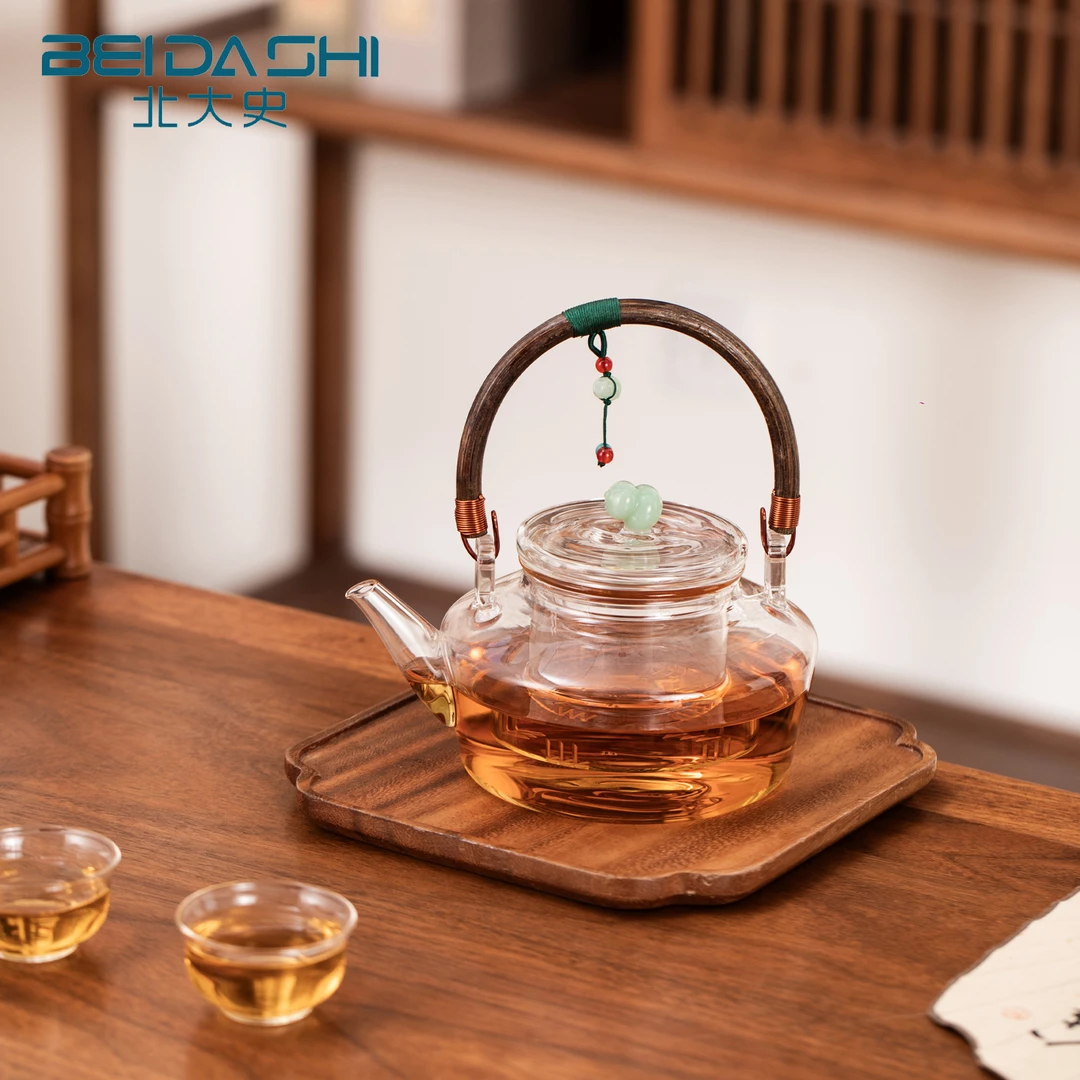 北大史玻璃煮茶壶2025新款藤提梁带内胆泡茶壶高档家用电陶炉茶壶
