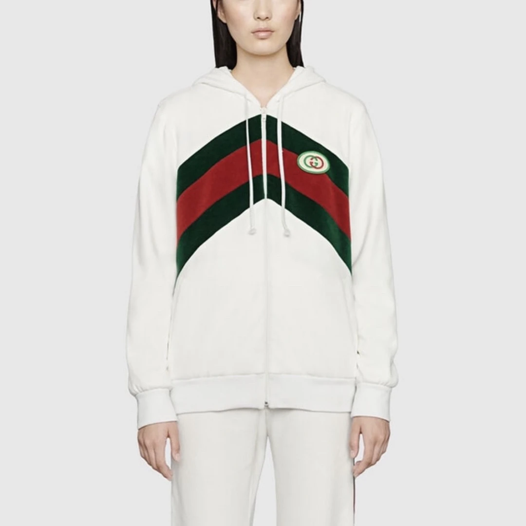 全新未使用 GUCCI/古驰 织带拉链外套/M码/全新带吊/剪标款/55714
