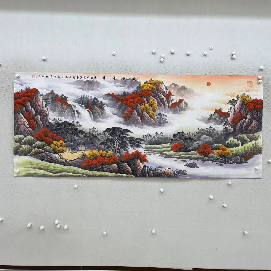 林彦新--鸿运当头-横板约100*240厘米-手绘国画-宣纸