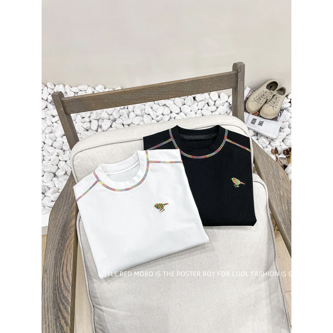 【现现】童装男儿童短袖T恤重工刺绣2025夏季新款上衣MMY821755