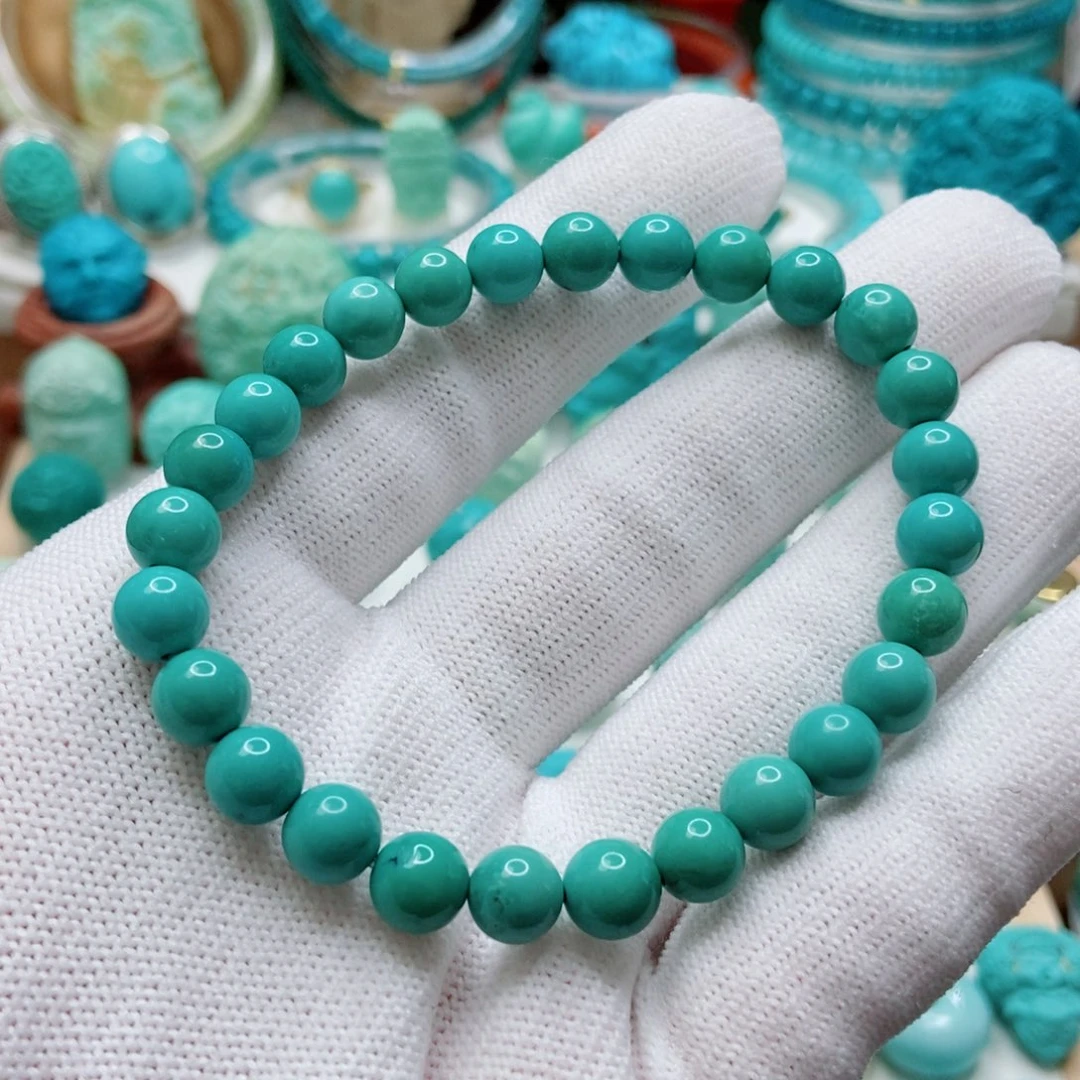 绿松石未镶嵌圆珠手串7mm