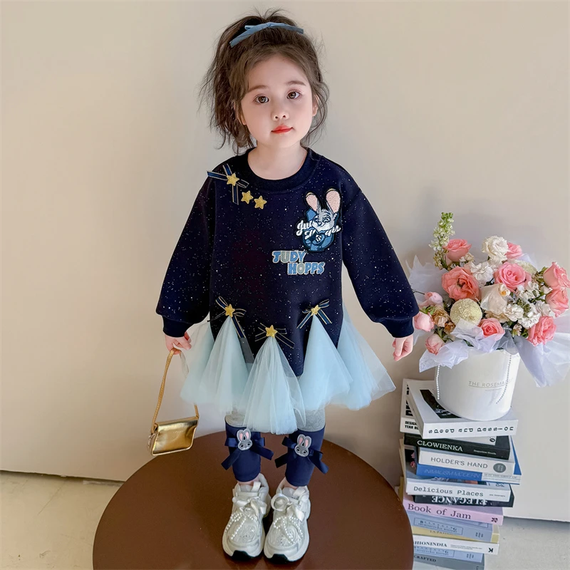 女童兔警官卫衣套装3-6岁4儿童洋气春秋装女宝宝打底裤休闲两件套