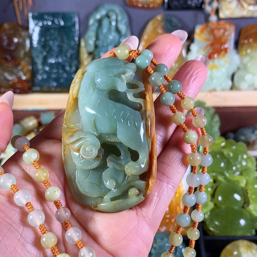 蛇纹石玉未镶嵌吊坠(赠链)