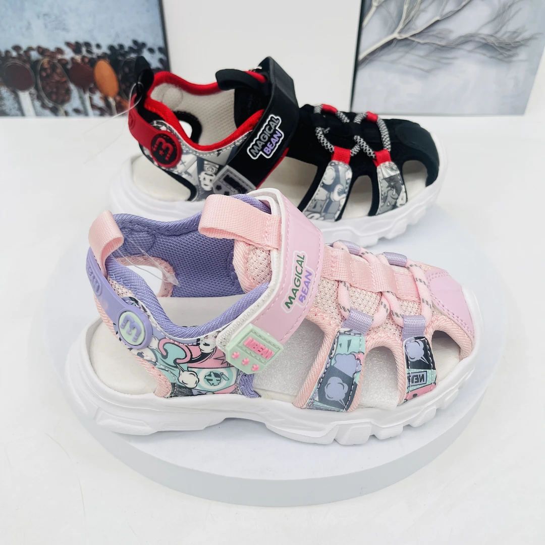 （个别有瑕疵，有2款包装随机发）A2区7510夏季儿童休闲包头凉鞋