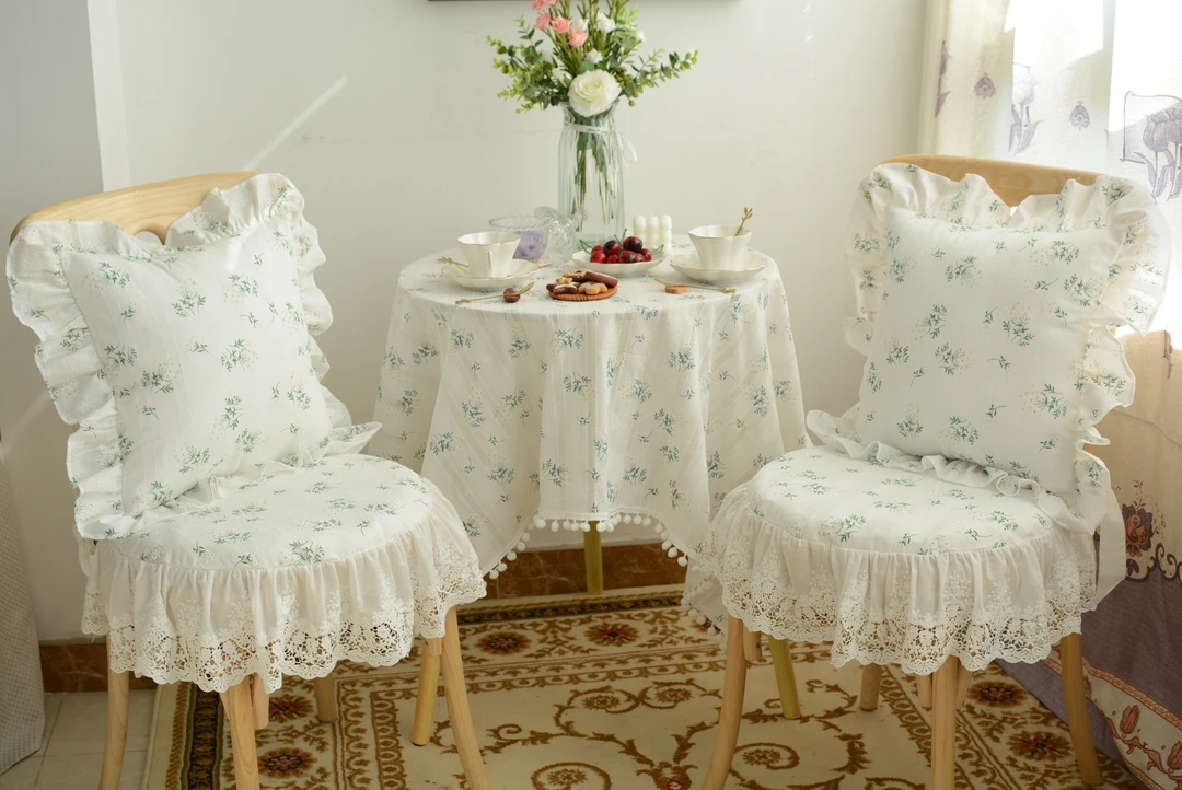 定制可拆洗法式蕾丝花边家用欧式餐厅椅定制座椅垫靠背套马蹄形