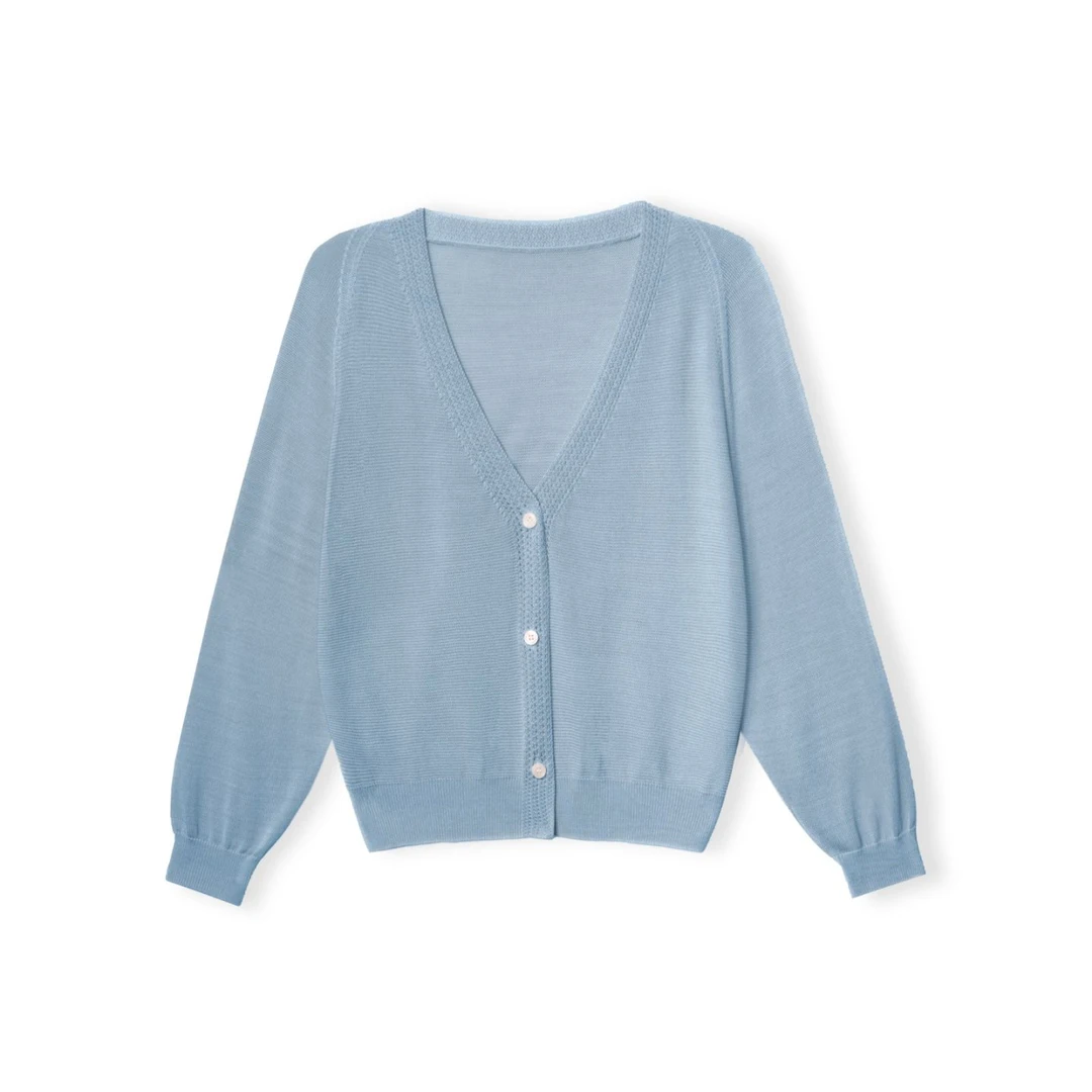 【100天丝】2025新款显瘦气质时尚百搭修身针织外套开衫85069