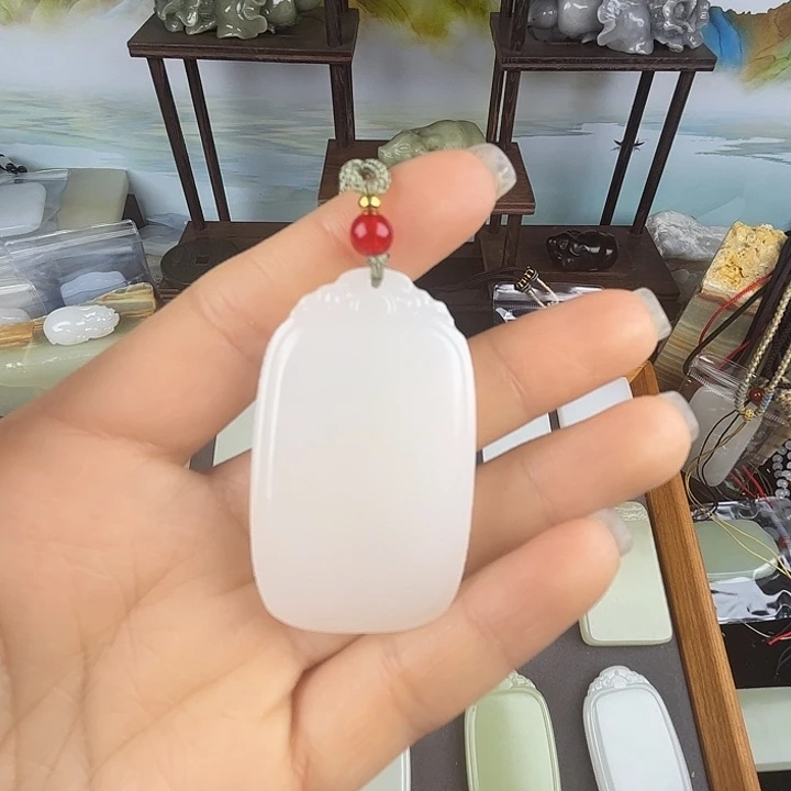 巨***浪玉圆头三五祥云无事牌