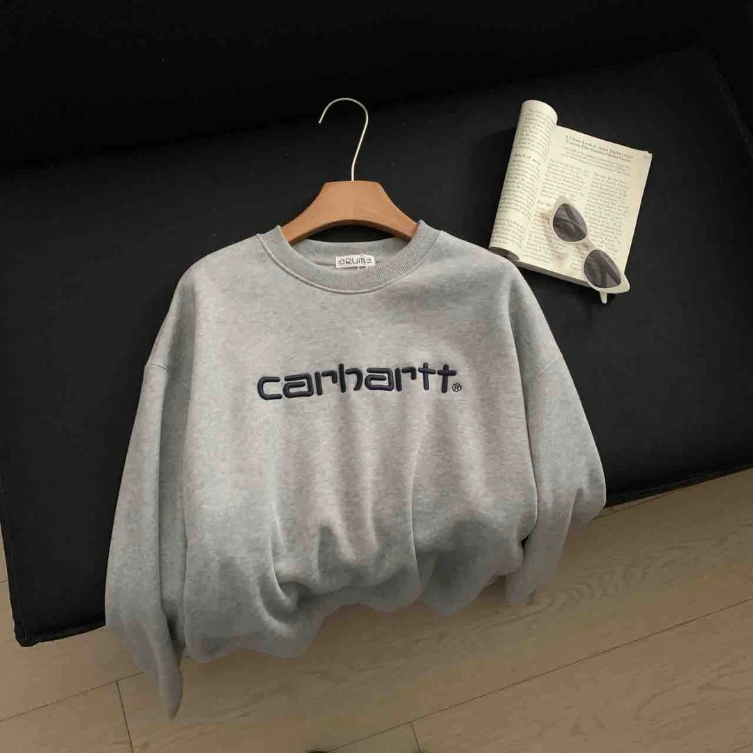 恩熙·秋冬新款圆领Car立体刺绣加绒卫衣9787