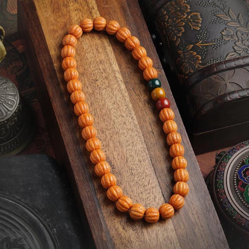 天然猴头京八棱手串单圈凤羽矮桩粗筋雕刻小核桃文玩男女佛珠手持