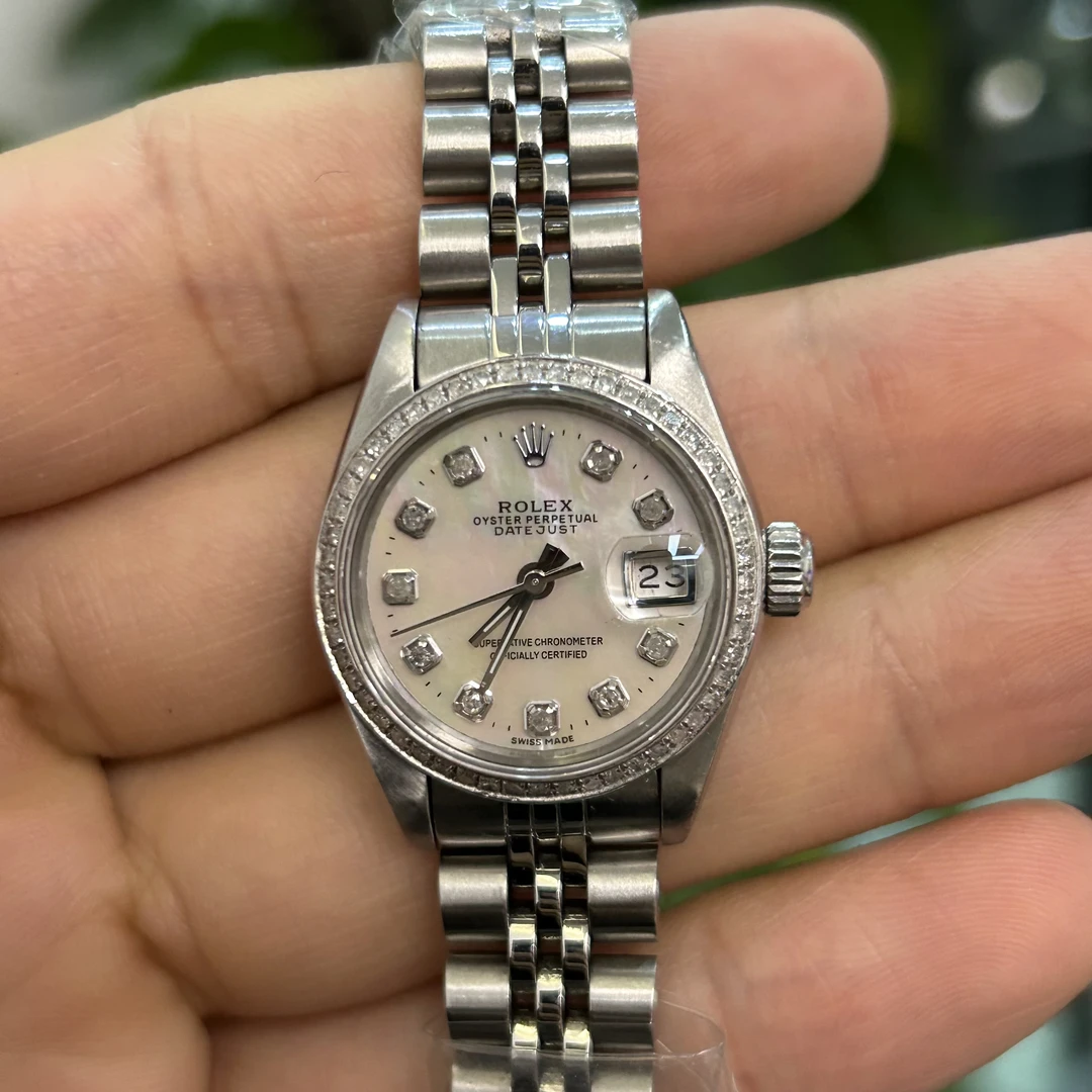 99新 Rolex/劳力士 女装日志型系列69174白贝母后钻表/WHP037600