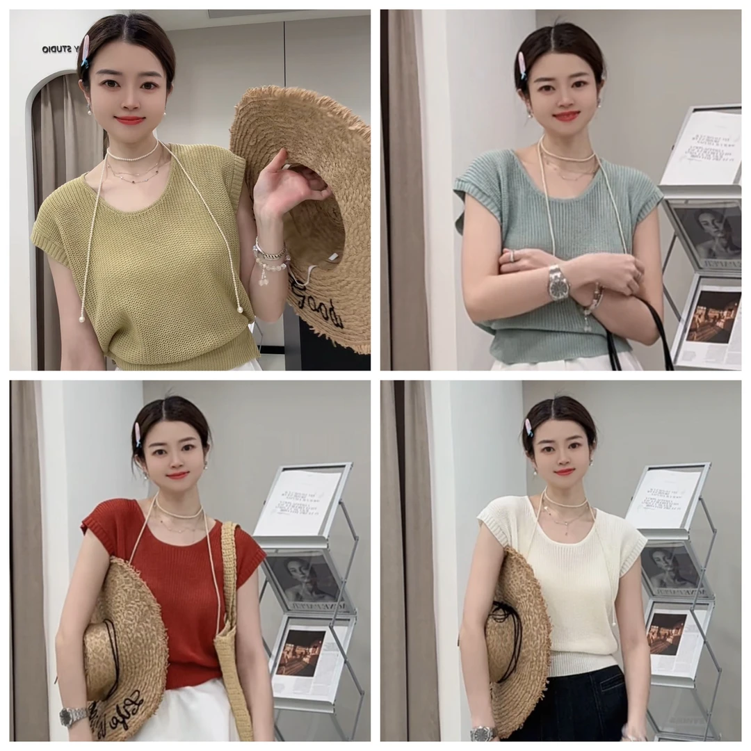 【ZMMY严选私服】夏季新款法式气质显瘦坎肩独特无袖针织衫K5041402