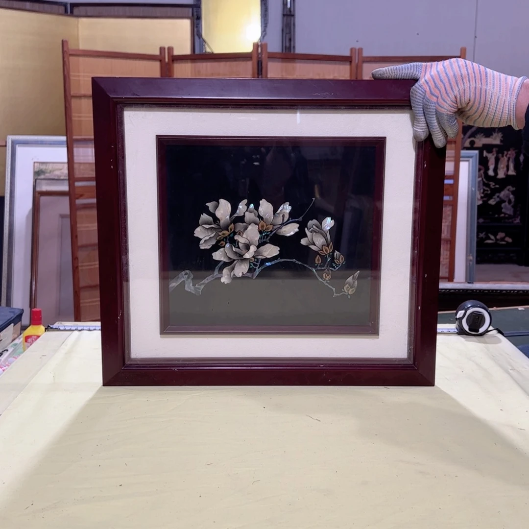 绘画春**下屏风框画茶空间设计