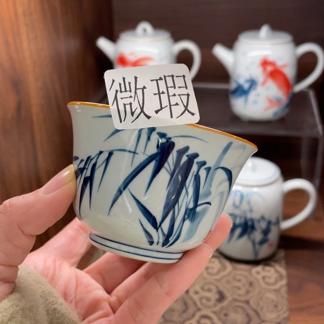 有瑕釉下彩纯手绘