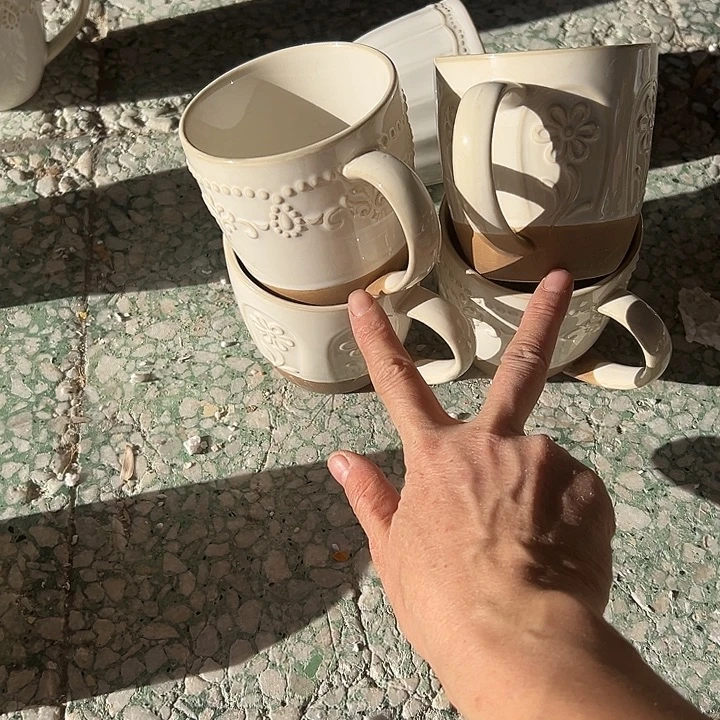 瓷片默认瑕疵商品花开➕花溪杯子