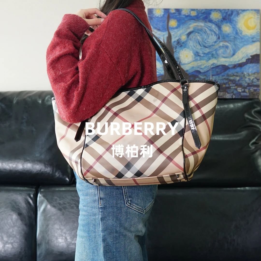 95新 BURBERRY/博柏利 巴宝莉/格纹单肩包/FYHD03618071/8071