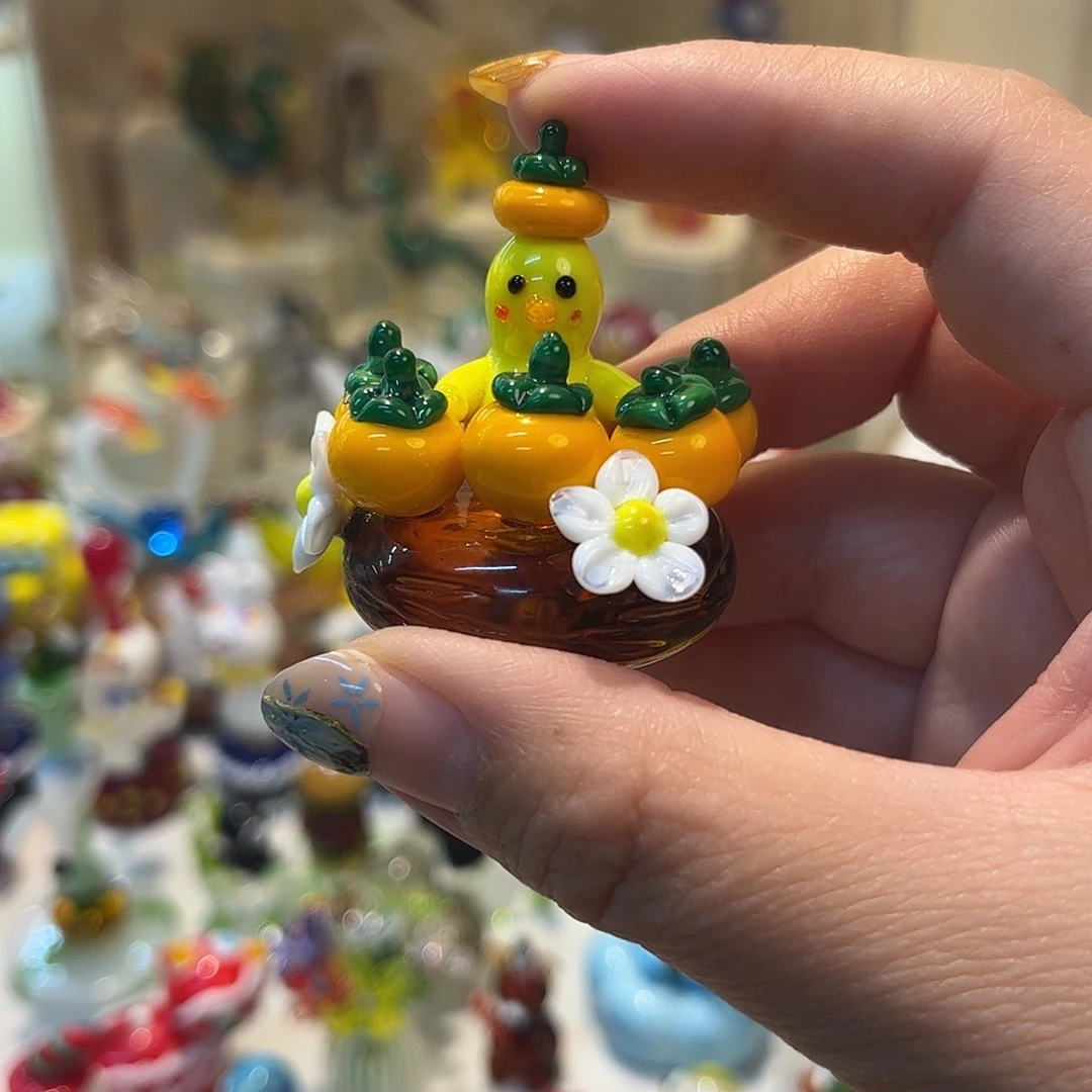 琉璃手工艺品柿柿如意小鸭子