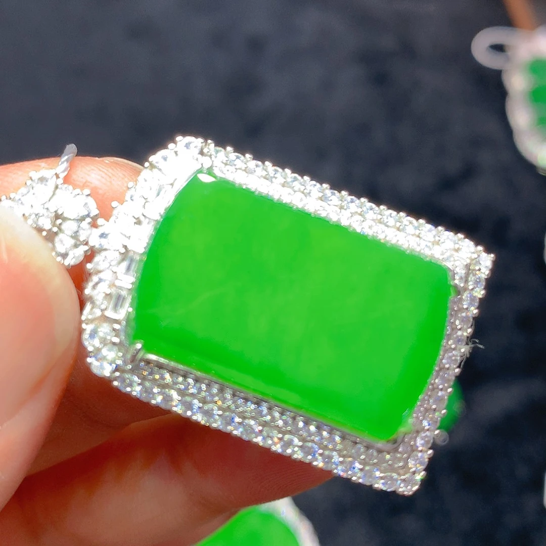 翡翠银S925镶嵌颈饰我