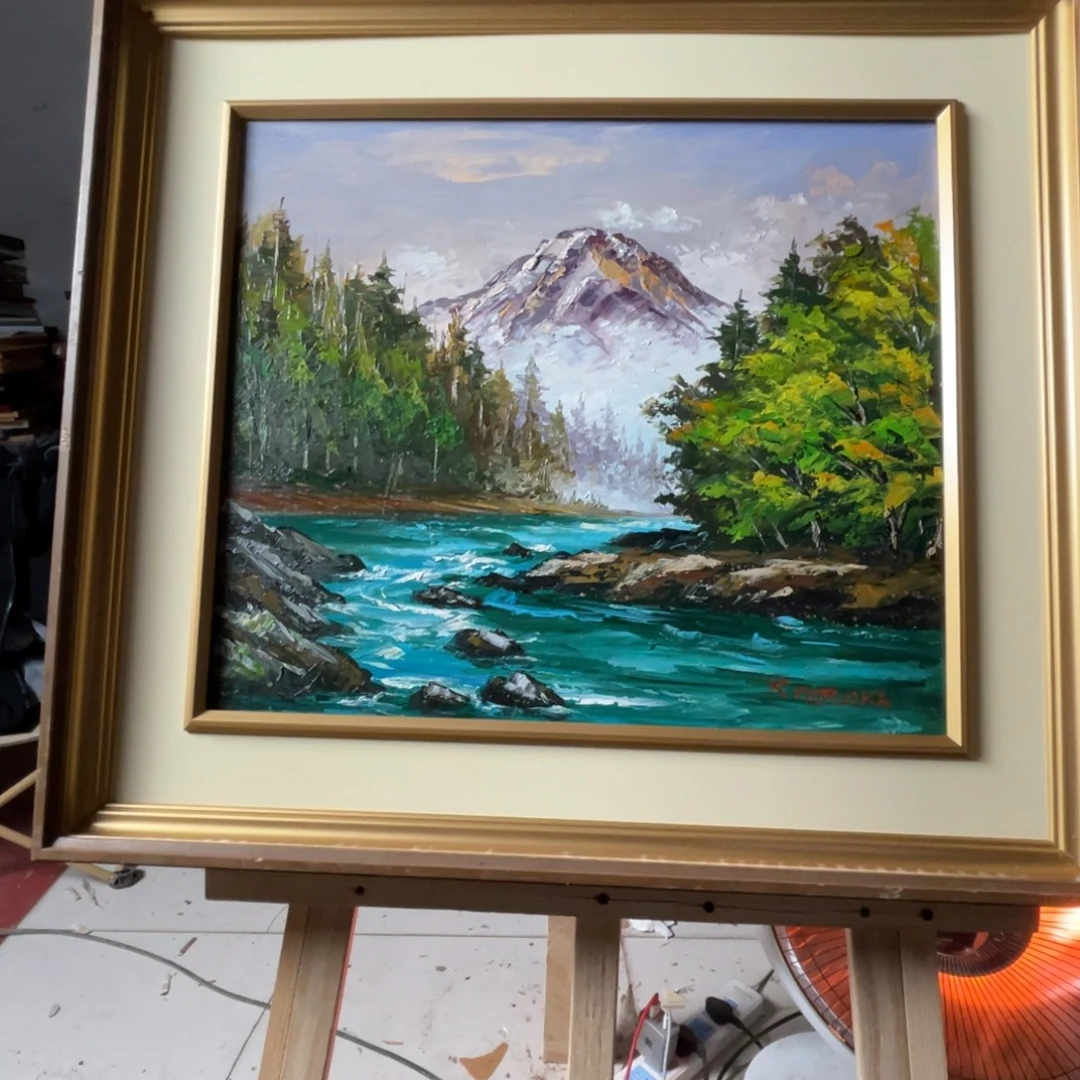 一***木中古框画有些瑕疵看好下单不退不换