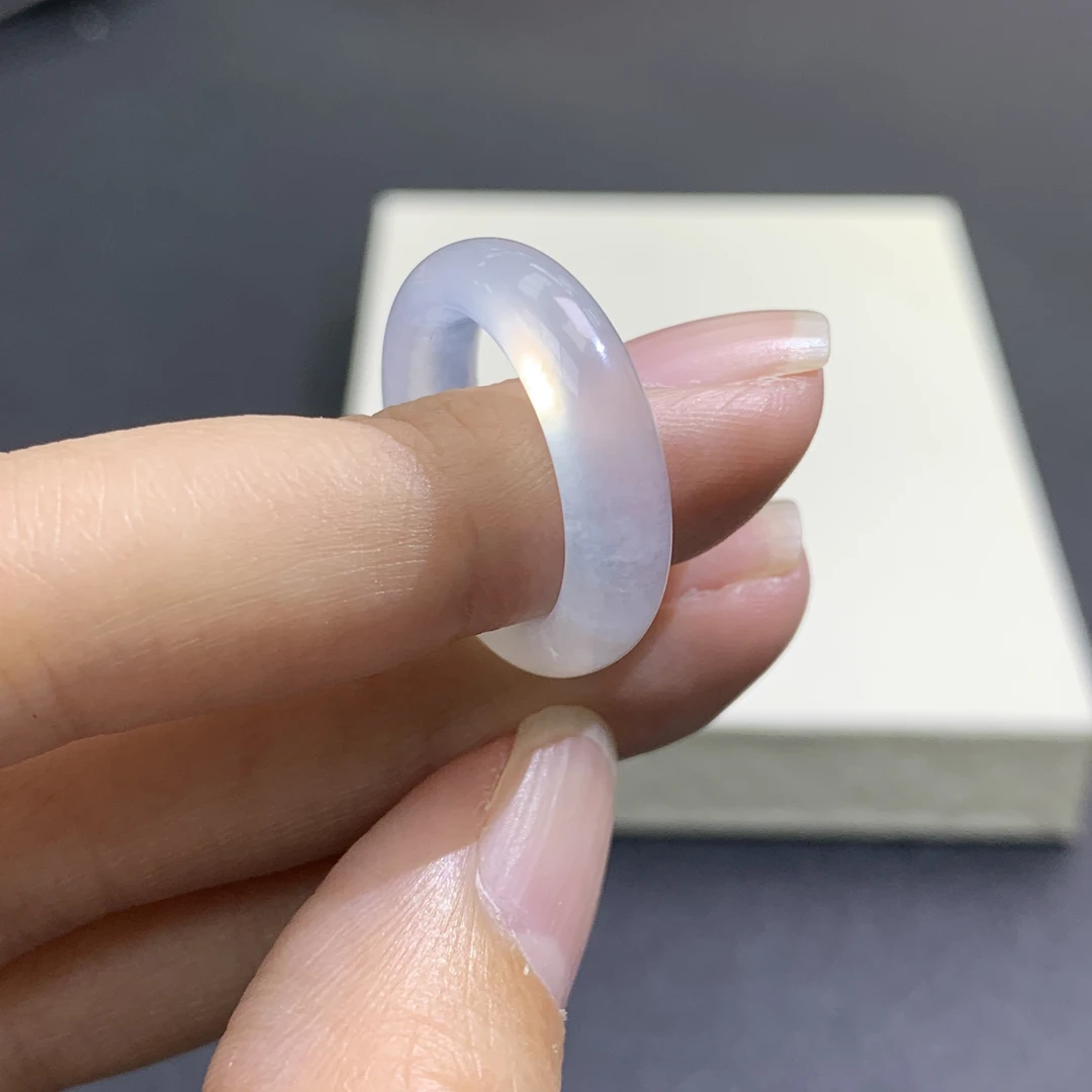 新品推荐·高冰白冰白月光翡翠玉石缅A戒圈13-14可戴气质时尚