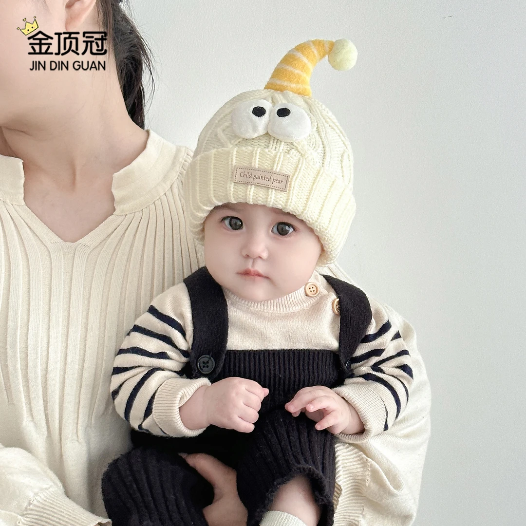 婴儿帽子秋冬超萌搞怪小月龄针织帽冬季新生婴幼儿男女宝宝毛线帽