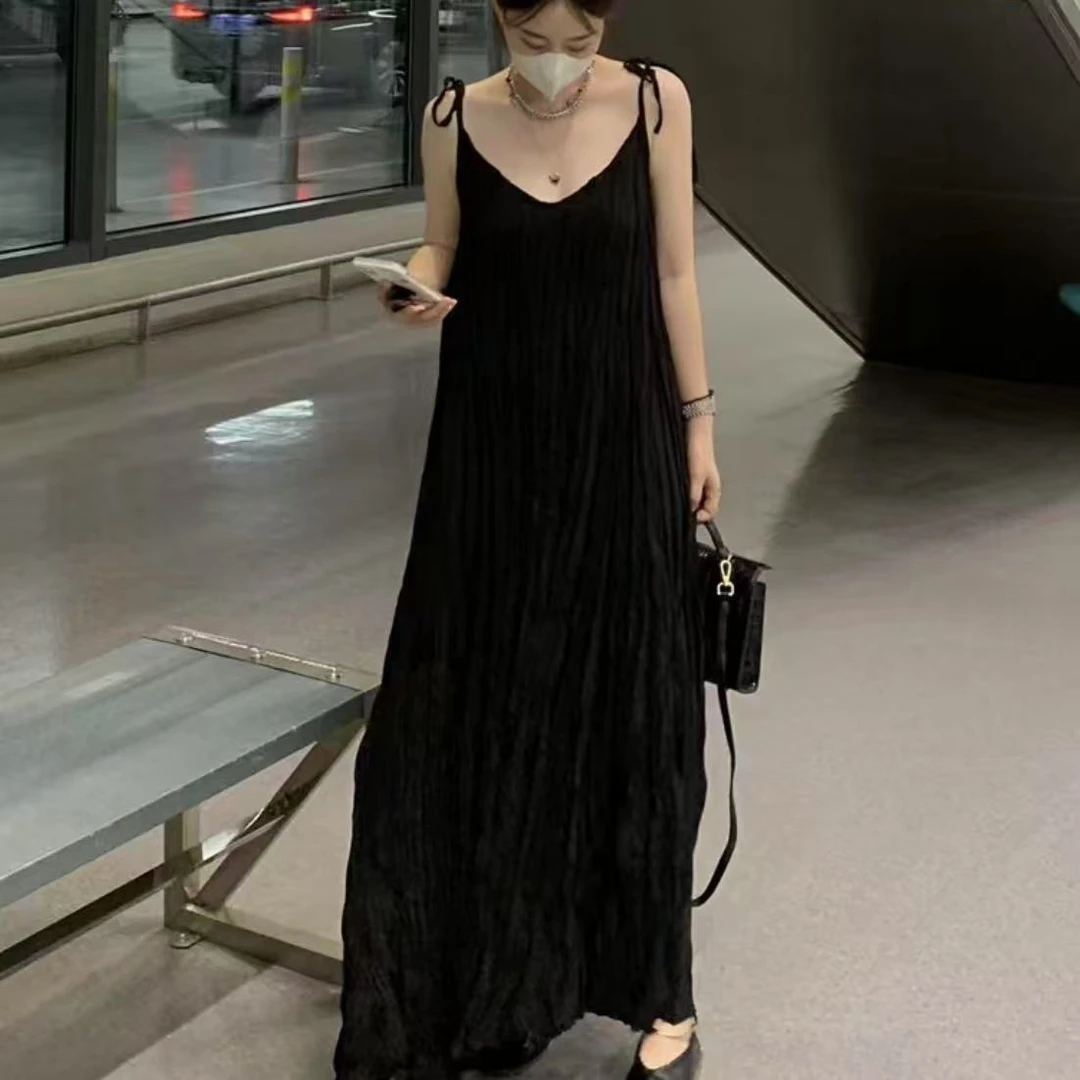 碎花吊带连衣裙气质长裙海边度假风沙滩裙