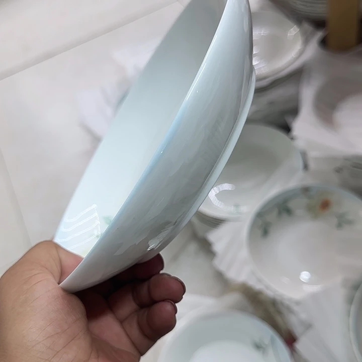 45%以上骨粉骨瓷釉中花语八寸斗笠盘四个特价