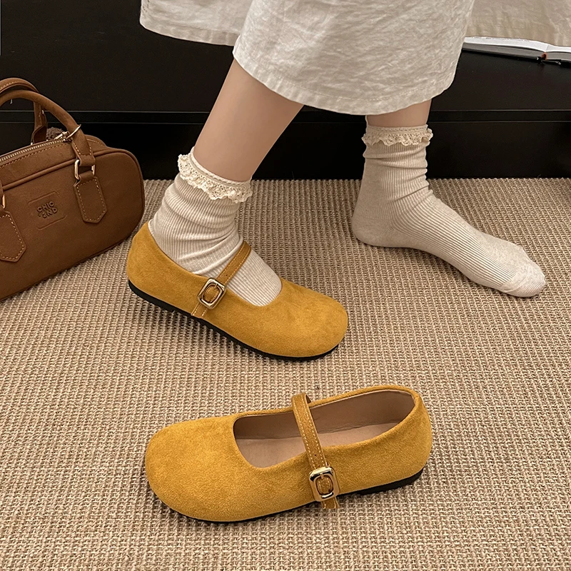 浅口单鞋女新款法式晚晚鞋温柔仙女风勃肯软平底气质外穿玛丽珍鞋